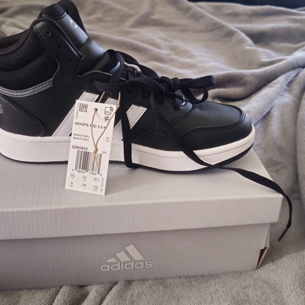 Adidas Hoops 3.0 Black and White Shoes